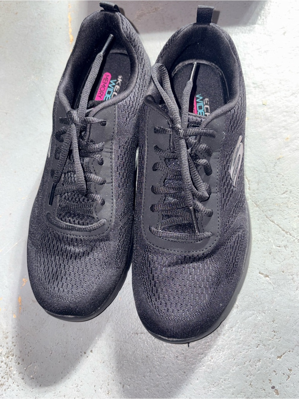 Skechers Women's Black Lace-Up Athletic Walking Sneakers